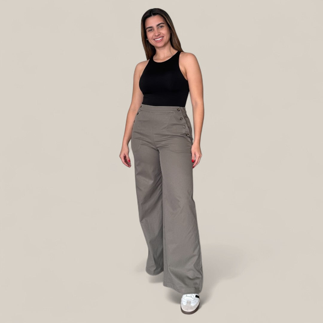 Side Button Pants
