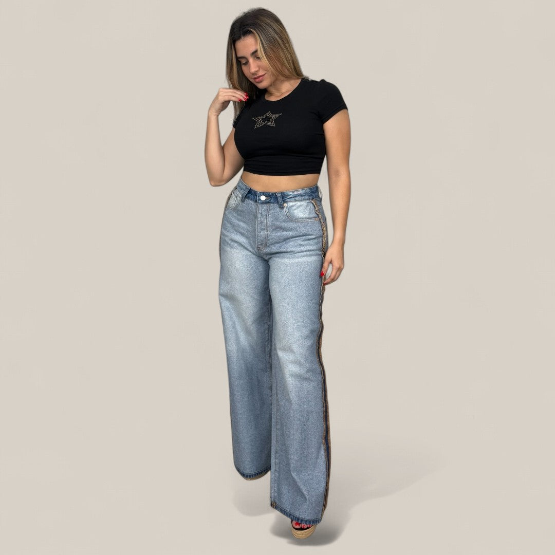 Inside Out Wide Leg Jeans