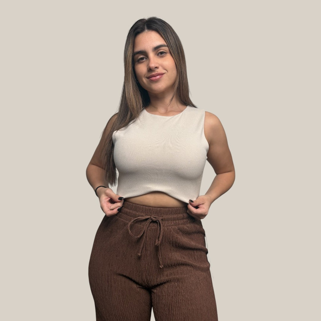 Crinkled Drawstring Pants