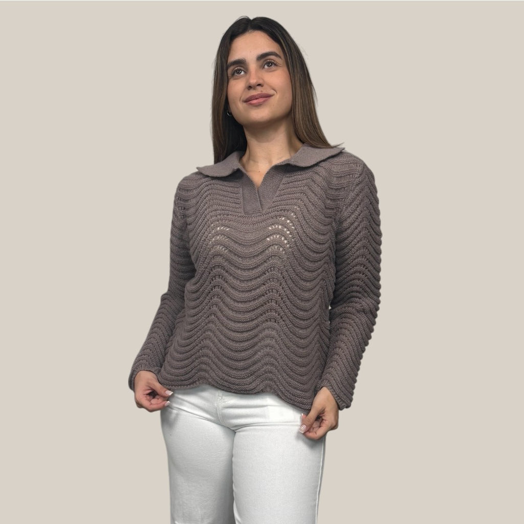 Wavy Knit Sweater
