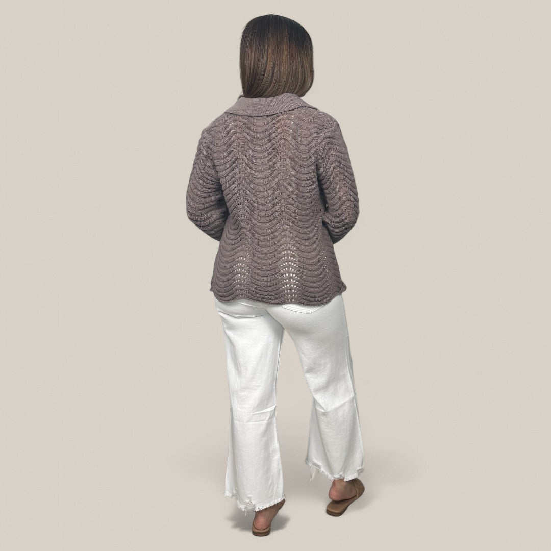 Wavy Knit Sweater