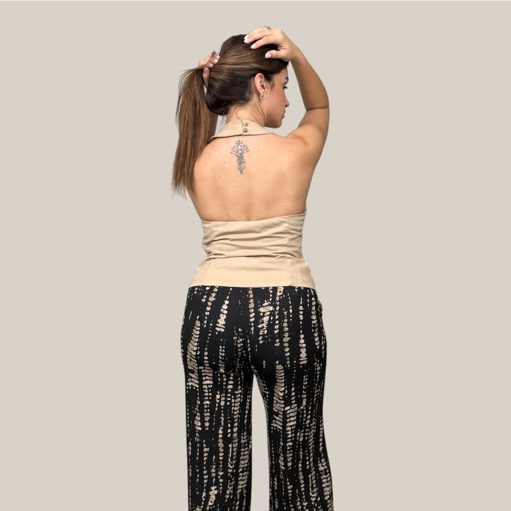 Linen Twisted Halter Top