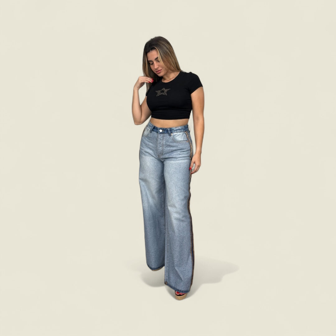 Inside Out Wide Leg Jeans