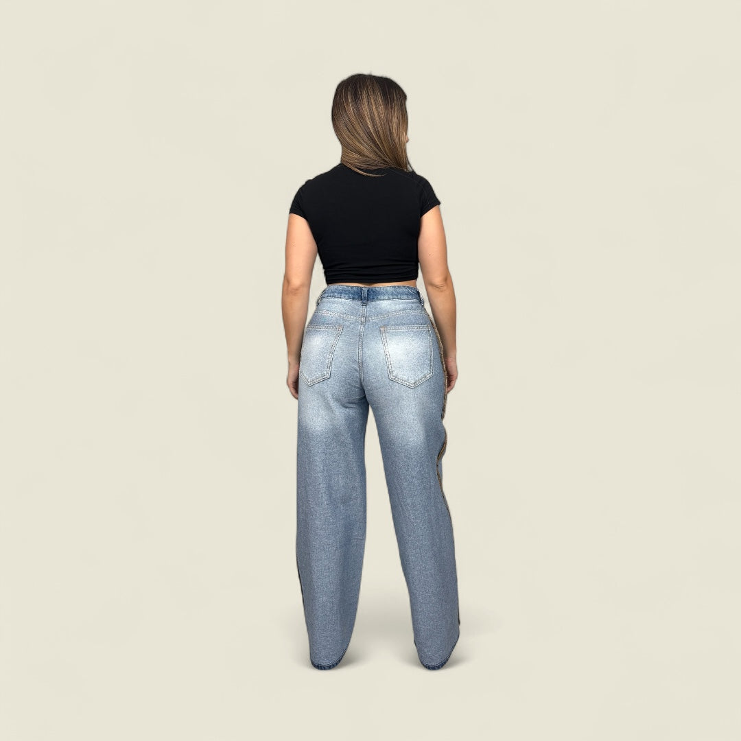 Inside Out Wide Leg Jeans