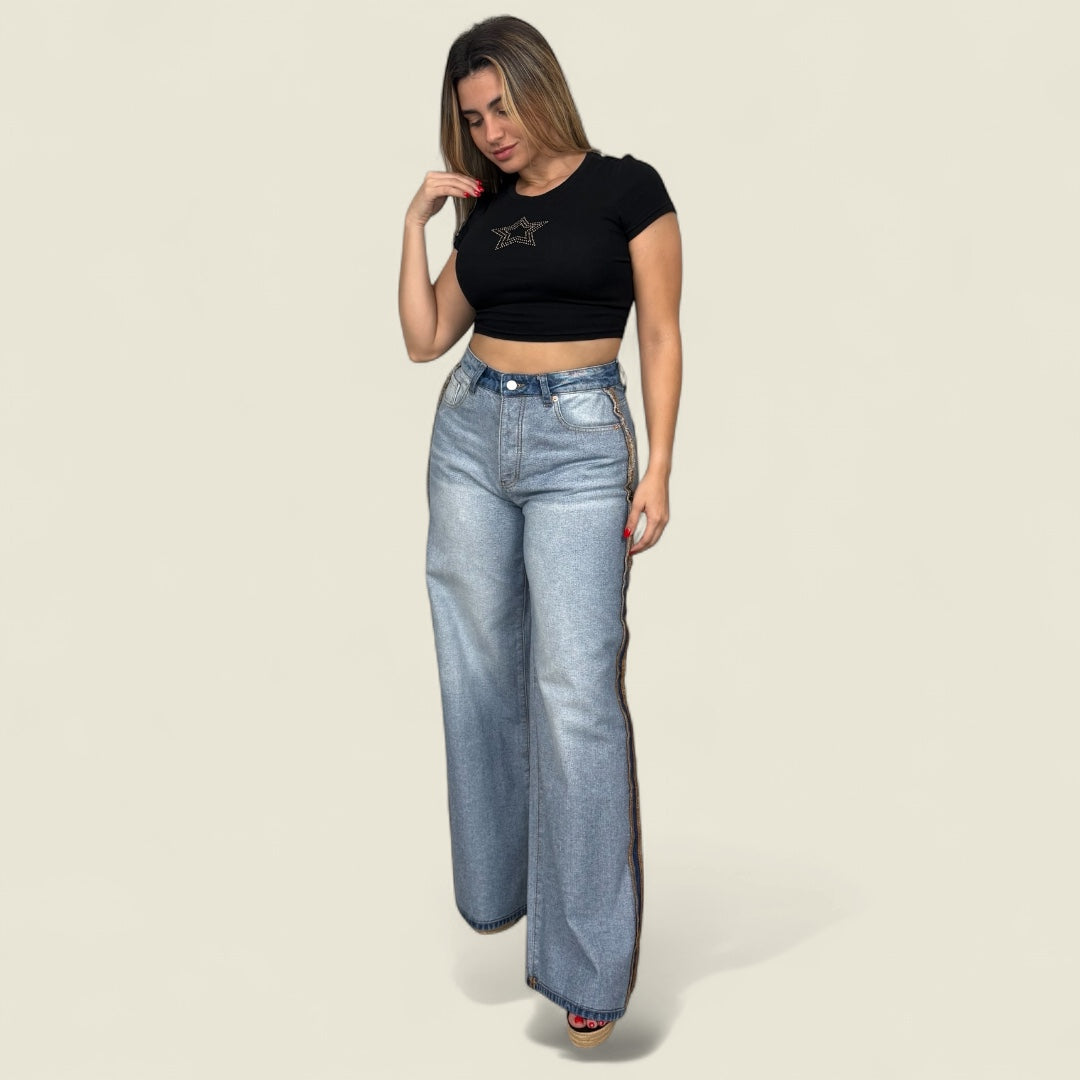 Inside Out Wide Leg Jeans