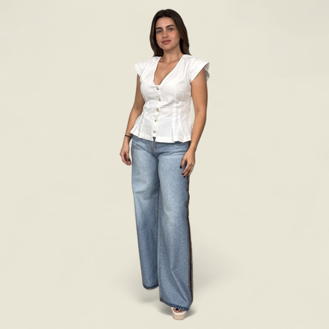 Cap Sleeve Top With Pleated Bottom