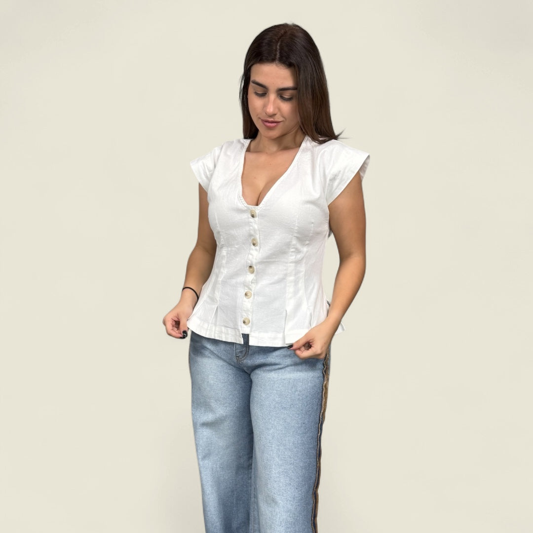 Cap Sleeve Top With Pleated Bottom