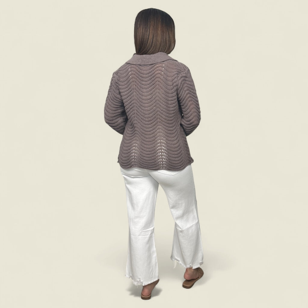 Wavy Knit Sweater