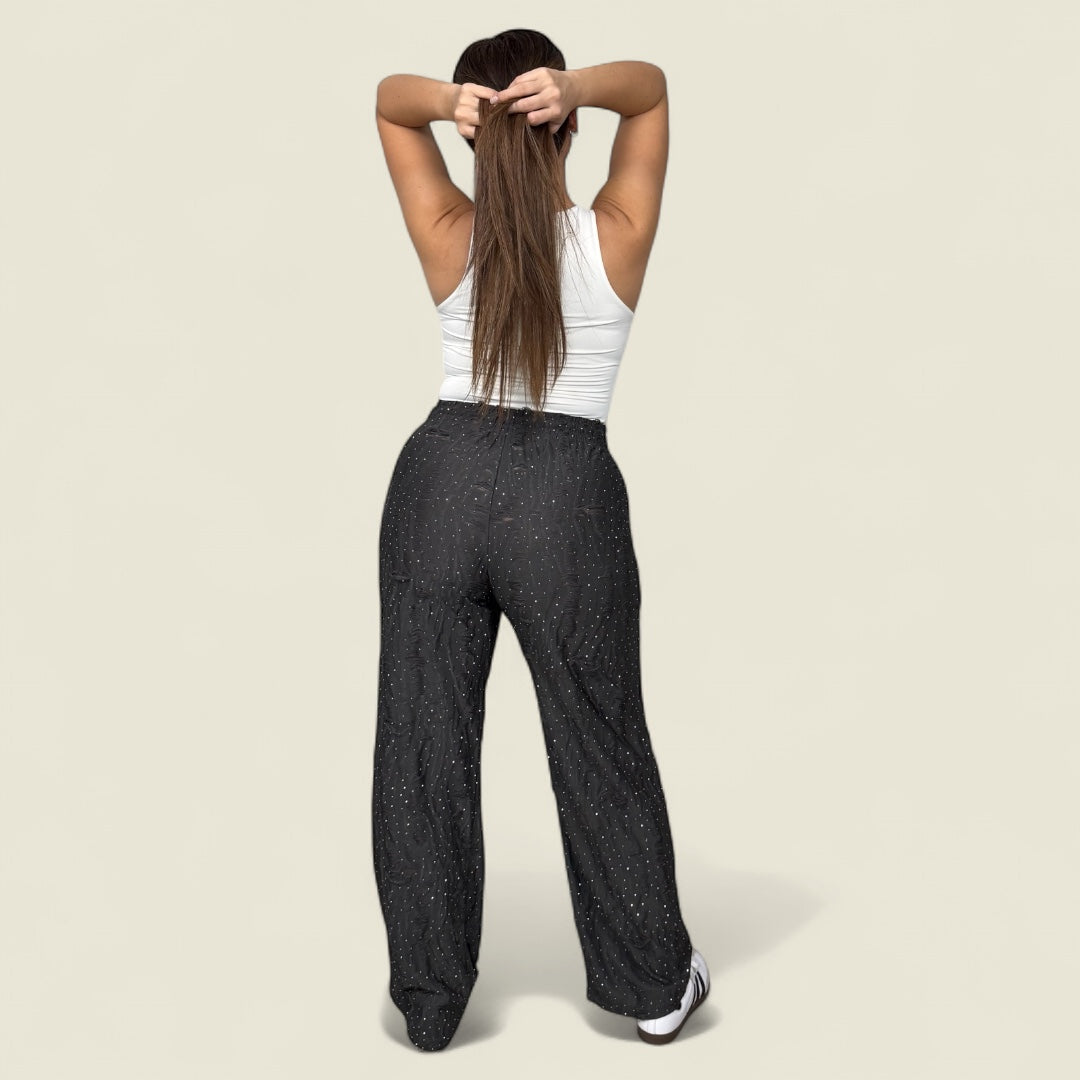 Charcoal Rhinestone Destroyed Lounge Pants