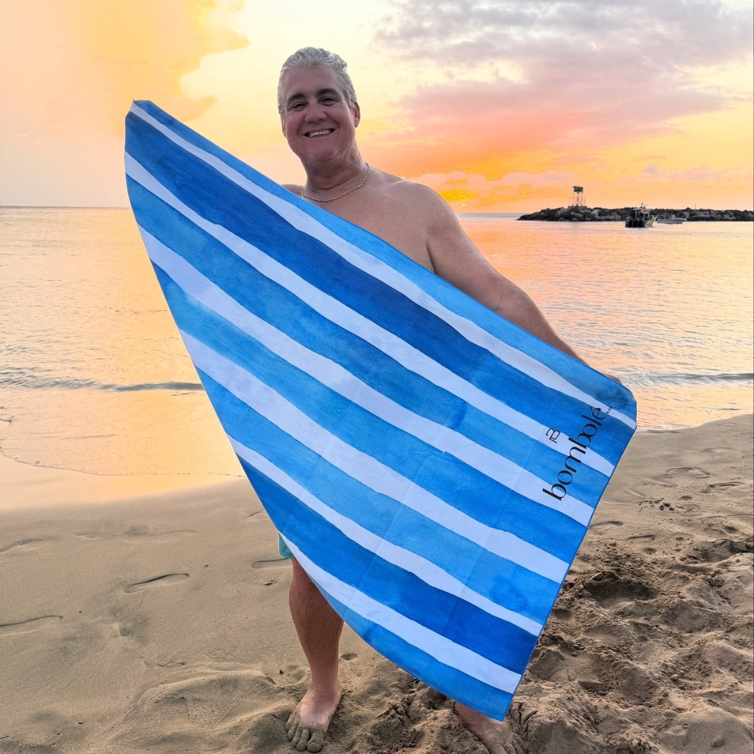 Blue Striped Beach Towel