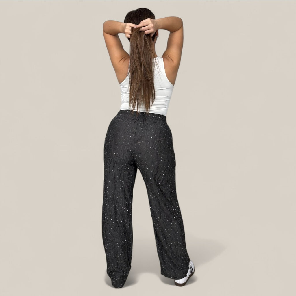 Charcoal Rhinestone Destroyed Lounge Pants