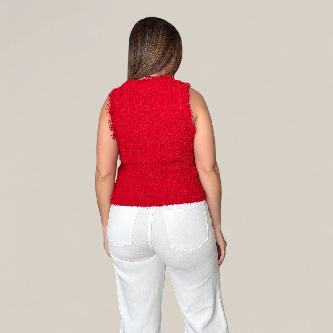 Tweed Knit Sweater Vest